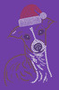 Italian Greyhound Face with Santa Hat - Purple Bandana