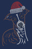 Italian Greyhound Face with Santa Hat - Navy Bandana