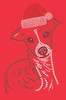 Italian Greyhound Face with Santa Hat - Red Bandana