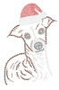 Italian Greyhound Face with Santa Hat - White Bandana