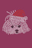 Maltese Face with Santa Hat - Burgundy Bandana