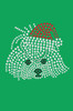 Maltese Face with Santa Hat - Kelly Green Bandana