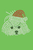 Maltese Face with Santa Hat - Lime Green Bandana