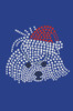 Maltese Face with Santa Hat - Royal Blue Bandana