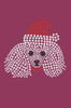 Poodle Face with Santa Hat - Burgundy Bandana