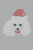 Poodle Face with Santa Hat - Gray Bandana