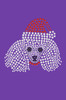 Poodle Face with Santa Hat - Purple Bandana