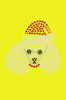 Poodle Face with Santa Hat - Yellow Bandana