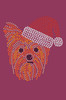 Yorkie Face # 2 with Santa Hat - Burgundy Bandana