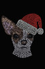 Chihuahua Face with Santa Hat - Black Bandana