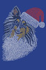 Sheltie Face (Tri Color) with Santa Hat - Royal Blue Bandana