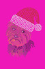Yorkie Face # 1 with Santa Hat - Hot Pink Women's T-shirt