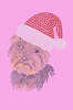 Yorkie Face # 1 with Santa Hat - Medium Pink Women's T-shirt