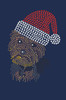 Yorkie Face # 1 with Santa Hat - Navy Women's T-shirt