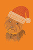 Yorkie Face # 1 with Santa Hat - Orange Bandana