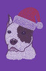 Pit Bull with Santa Hat - Purple Bandana