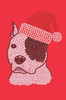 Pit Bull with Santa Hat - Red Bandana