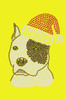 Pit Bull with Santa Hat - Yellow Bandana