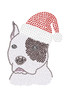 Pit Bull with Santa Hat - White Bandana