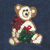 Sequin Christmas Teddy Bear attaches with Velcro to the Hollywood Vest.