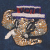 Sequin Patriotic Elephant attaches with Velcro to the Hollywood Vest.