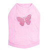 Pink Nailhead Butterfly dog tank for small and large dogs.
