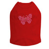 Pink Nailhead Butterfly dog tank for small and large dogs.