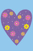 Purple Glitter Heart Bandanna