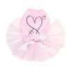 Pink Sequin Heart with Arrow on pink Tutu for large and small dogs.