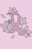 Pink Ribbon with Flowers - Women's T-shirt