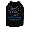 Some Bunny Loves Me (Blue) Rhinestone Dog Tank