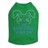 Some Bunny Loves Me (Blue) Rhinestone Dog Tank