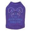 Some Bunny Loves Me (Blue) Rhinestone Dog Tank