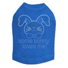 Some Bunny Loves Me (Blue) Rhinestone Dog Tank