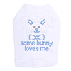 Some Bunny Loves Me (Blue) Rhinestone Dog Tank