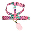 Multicolor Pink Leather Dog Harness is made with shades of pink, purple, and green trimmed in light pink leather.  Attachments may be purchased separately.  Our leather collars, harnesses, and leashes were selected to receive the 2015 Editors' Choice Award from Pet Product News International.