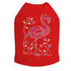 Pink Flamingo with Nailhead Flowers dog tank for small and big dogs