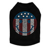 Happy Face Red, White, & Blue rhinestone dog tank for large and small dogs.