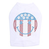 Happy Face Red, White, & Blue rhinestone dog tank for large and small dogs.