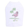 Pink Flamingo with Palm Trees dog tank for small and big dogs
