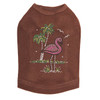 Pink Flamingo with Palm Trees dog tank for small and big dogs