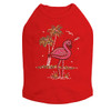 Pink Flamingo with Palm Trees dog tank for small and big dogs