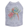 Parrot with Hibiscut dog tank for small and big dogs