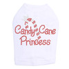 Candy Cane Princess - White Dog Tank