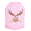 Let it Snow - Red Nose Reindeer - Pink Dog Tank