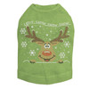 Let it Snow - Red Nose Reindeer - Lime Dog Tank