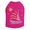 Sailboat - Rhinestone & Nailhead dog tank for small and big dogs