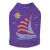 Sailboat - Rhinestone & Nailhead dog tank for small and big dogs