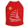 Sailboat - Rhinestone & Nailhead dog tank for small and big dogs