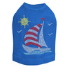Sailboat - Rhinestone & Nailhead dog tank for small and big dogs